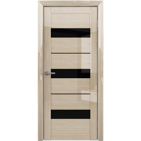 Межкомнатные двери Albera Прага GL Мокко (черное стекло)    купить с доставкой