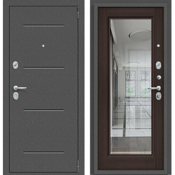 Входная дверь Elporta Porta R 104.П61 Антик Серебро/Wenge Veralinga  купить с доставкой