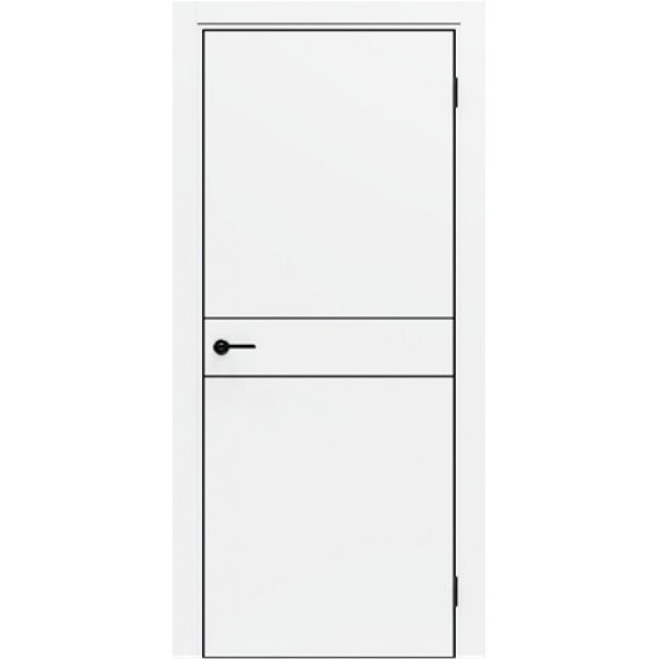 Межкомнатные двери Elporta Порта-52 4AB Alaska (черная алюминиевая кромка) купить с доставкой