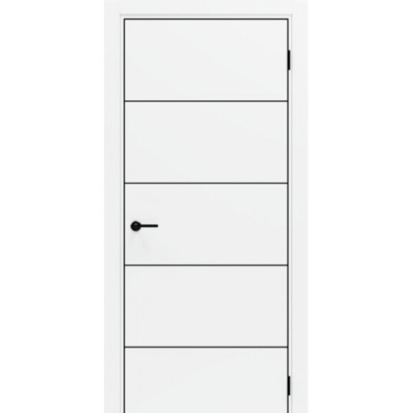 Межкомнатные двери Elporta Порта-54 4AB Alaska (черная алюминиевая кромка) купить с доставкой