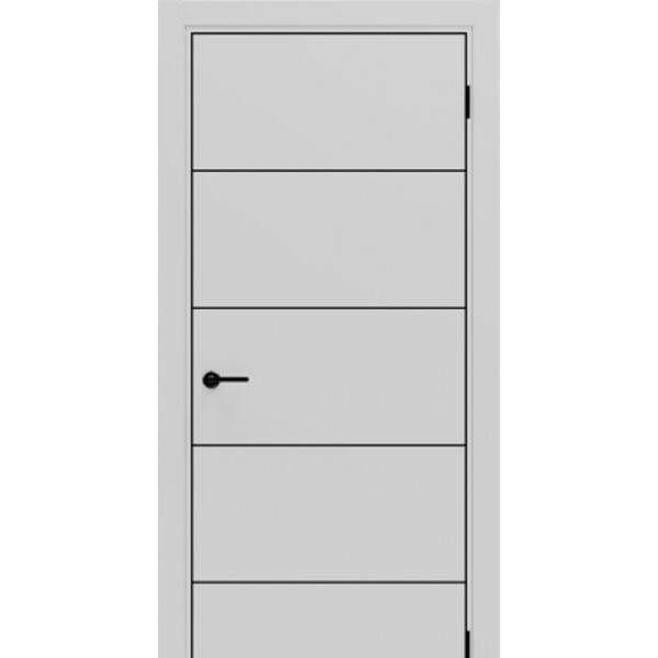 Межкомнатные двери Elporta Порта-54 4AB Nardo Grey (черная алюминиевая кромка) купить с доставкой