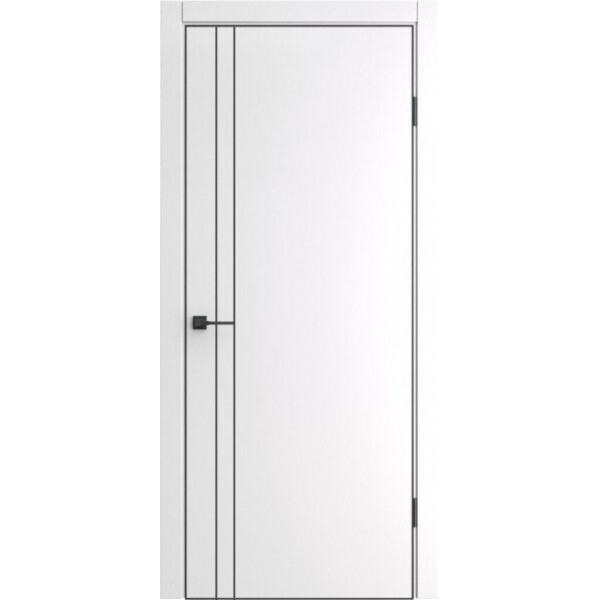 Межкомнатные двери Elporta Порта-58 4AB Alaska (черная алюминиевая кромка) купить с доставкой