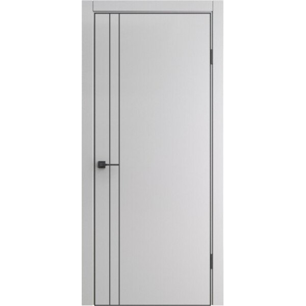 Межкомнатные двери Elporta Порта-58 4AB Nardo Grey (черная алюминиевая кромка) купить с доставкой